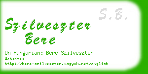 szilveszter bere business card